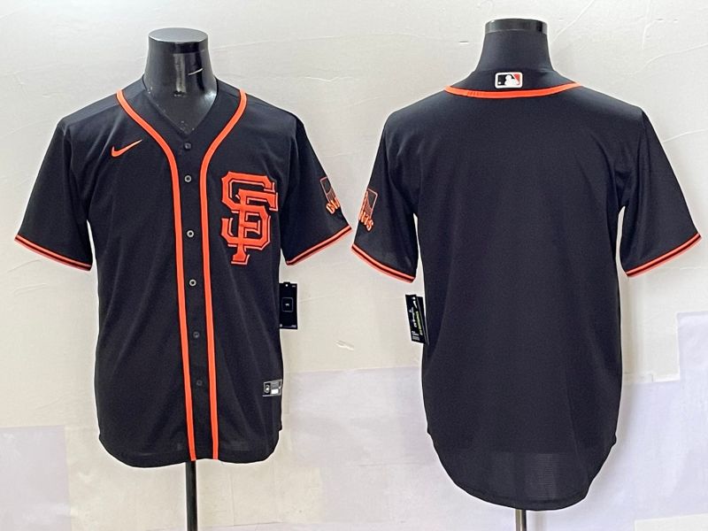 Men San Francisco Giants Blank Black Game 2025 Nike MLB Jersey style 1